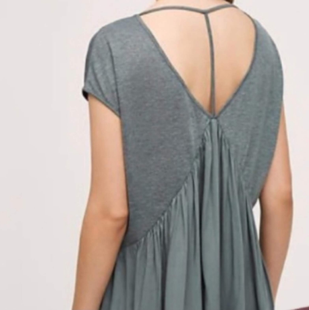 Anthropologie Meadow Rue Heathered Forest Green V-Neck Flowy Tunic - NWT